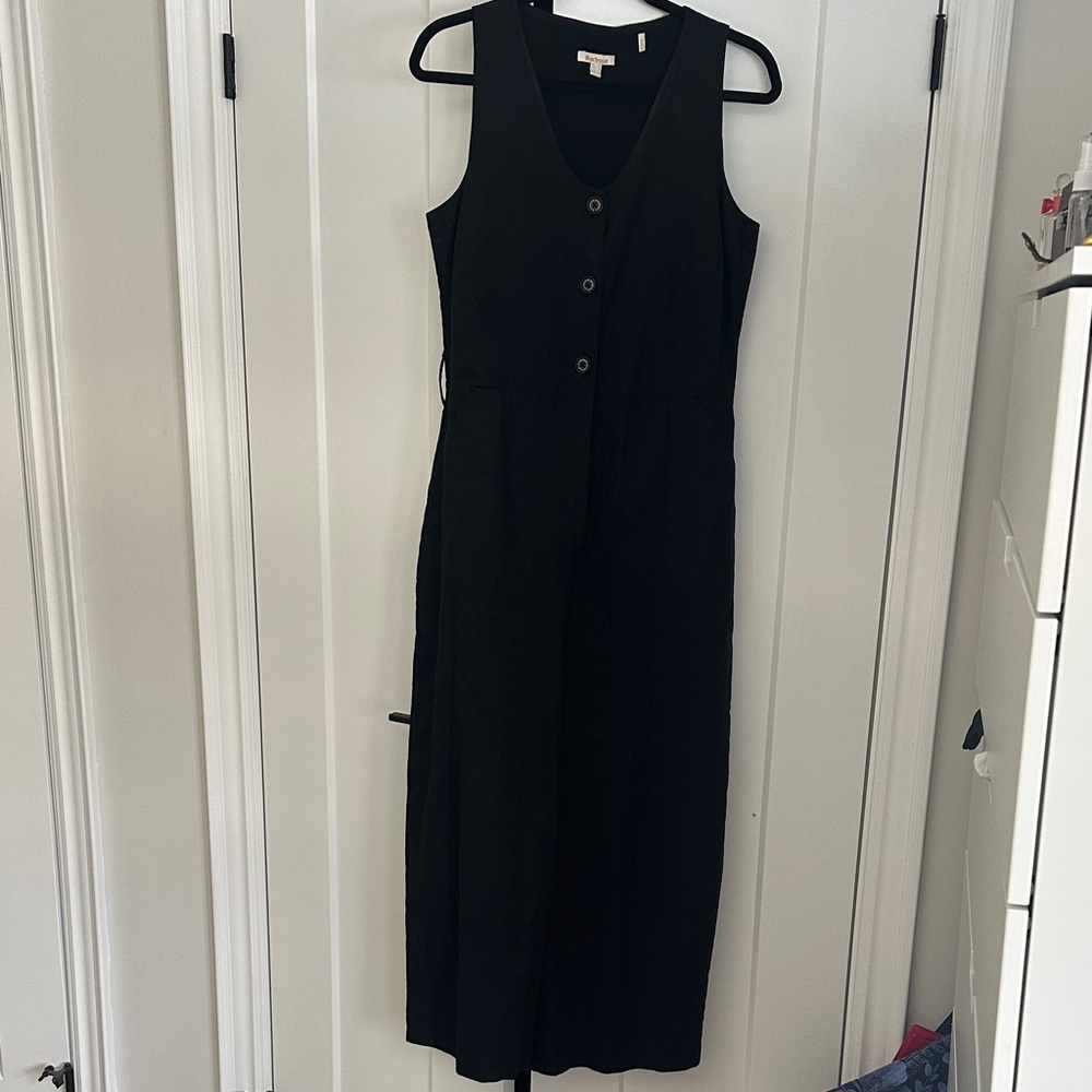 Barbour Black linen jumpsuit wide leg